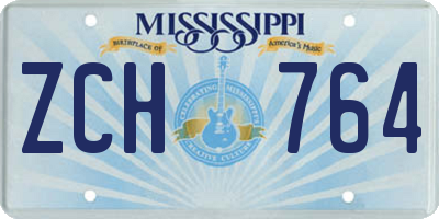 MS license plate ZCH764