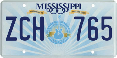 MS license plate ZCH765