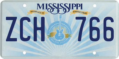 MS license plate ZCH766