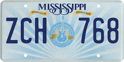 MS license plate ZCH768
