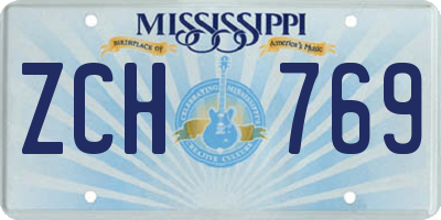 MS license plate ZCH769