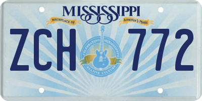 MS license plate ZCH772