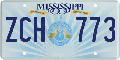 MS license plate ZCH773