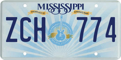 MS license plate ZCH774