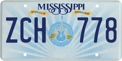 MS license plate ZCH778