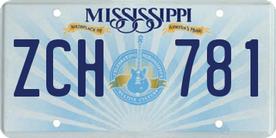MS license plate ZCH781