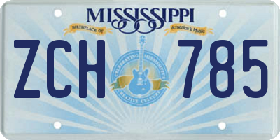 MS license plate ZCH785