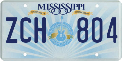 MS license plate ZCH804