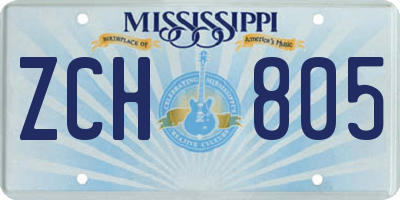 MS license plate ZCH805