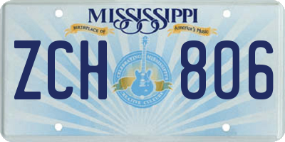 MS license plate ZCH806