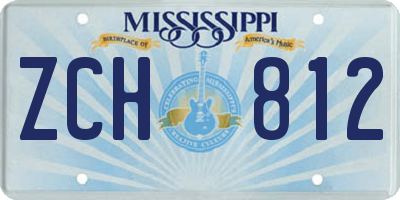 MS license plate ZCH812