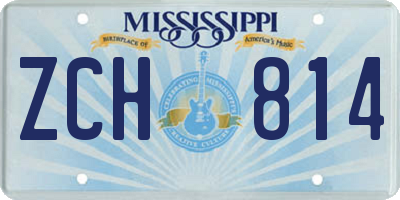MS license plate ZCH814