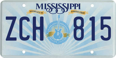 MS license plate ZCH815