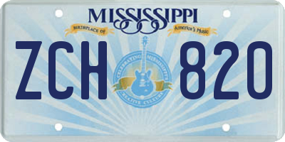 MS license plate ZCH820