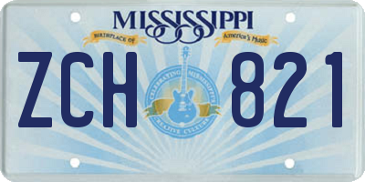 MS license plate ZCH821