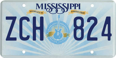 MS license plate ZCH824
