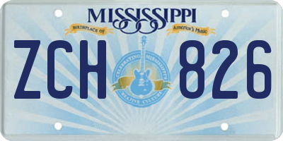 MS license plate ZCH826