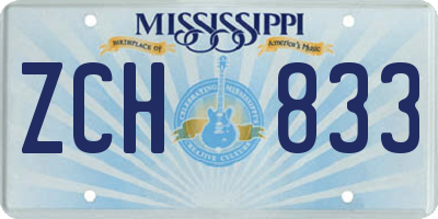 MS license plate ZCH833