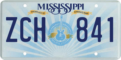 MS license plate ZCH841
