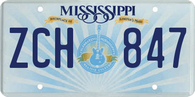 MS license plate ZCH847