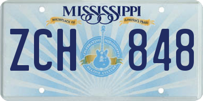 MS license plate ZCH848