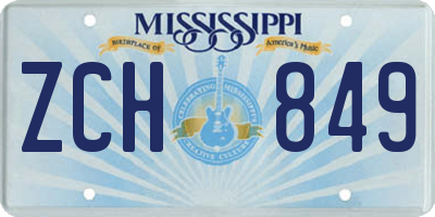 MS license plate ZCH849