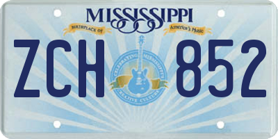 MS license plate ZCH852
