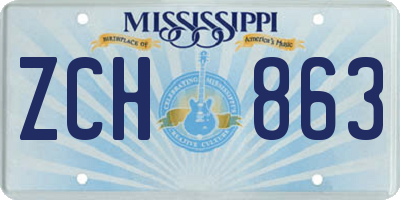 MS license plate ZCH863