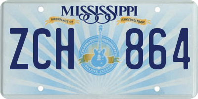 MS license plate ZCH864