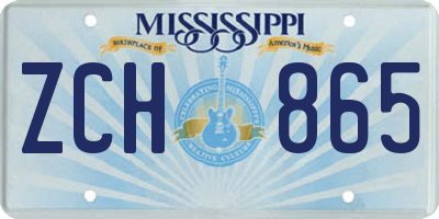MS license plate ZCH865