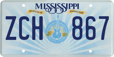 MS license plate ZCH867