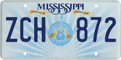 MS license plate ZCH872