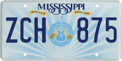 MS license plate ZCH875