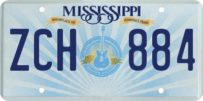 MS license plate ZCH884