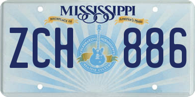 MS license plate ZCH886