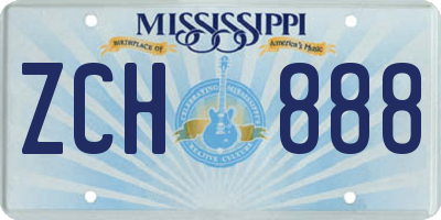 MS license plate ZCH888