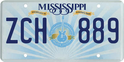 MS license plate ZCH889