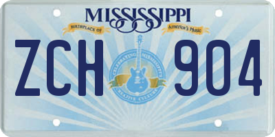 MS license plate ZCH904