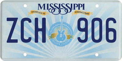 MS license plate ZCH906