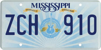 MS license plate ZCH910