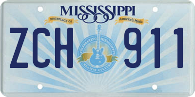 MS license plate ZCH911