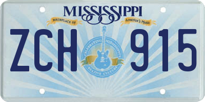MS license plate ZCH915