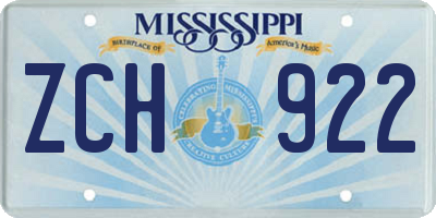 MS license plate ZCH922