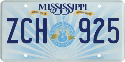 MS license plate ZCH925