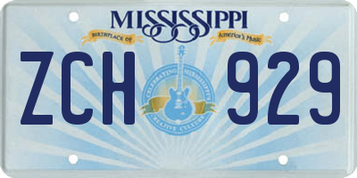 MS license plate ZCH929
