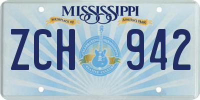 MS license plate ZCH942