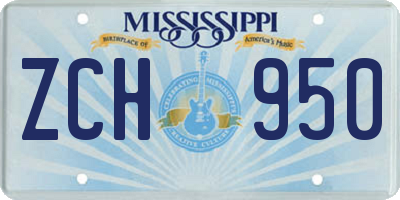 MS license plate ZCH950