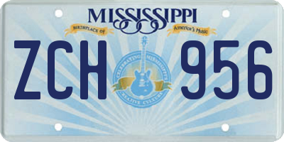 MS license plate ZCH956