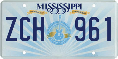 MS license plate ZCH961