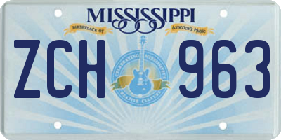 MS license plate ZCH963